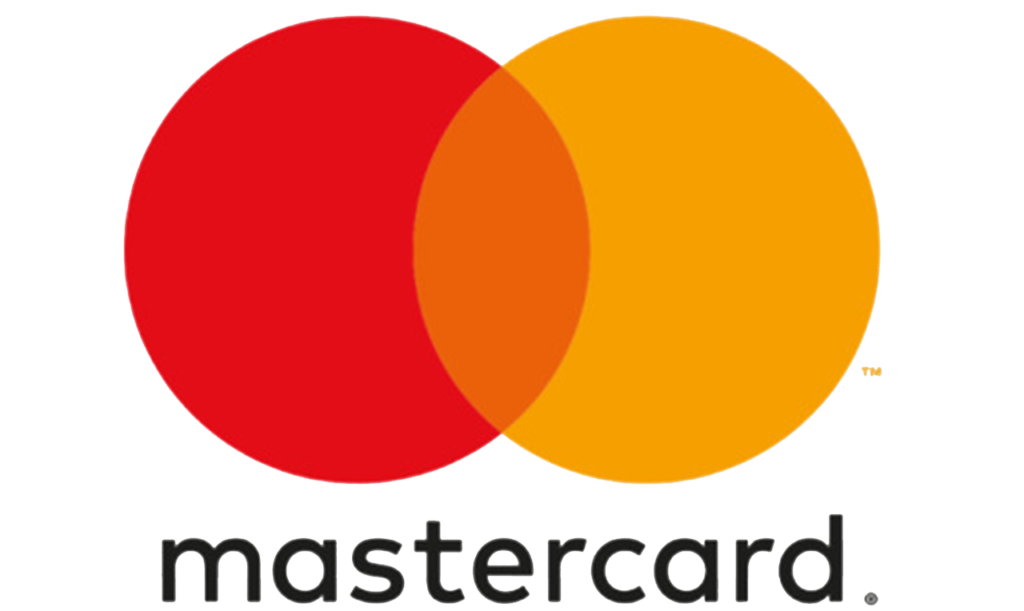 Logotipo de Mastercard con dos círculos superpuestos, uno rojo y otro naranja, junto con el texto "mastercard" en letras negras debajo.